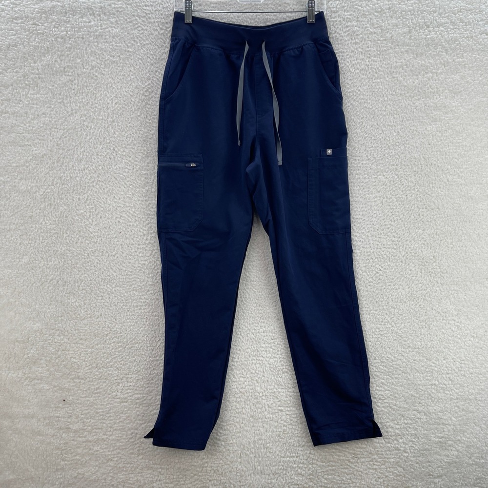 Figs Pants Womens Medium Blue Yola High Waisted Straight Scrub Nurse Doctor Vet